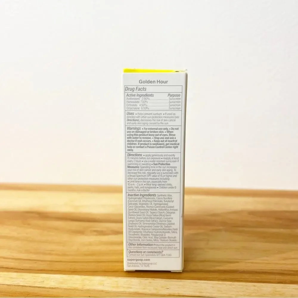 NIB SUPERGOOP! Glow Screen Sunlighter in Golden Hour